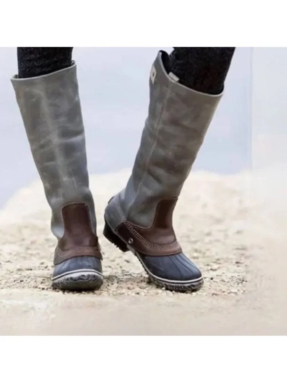 SOREL SLIMPACK Tall 10 Equestrian Riding Boot Shale Gray Waterproof RARE HTF